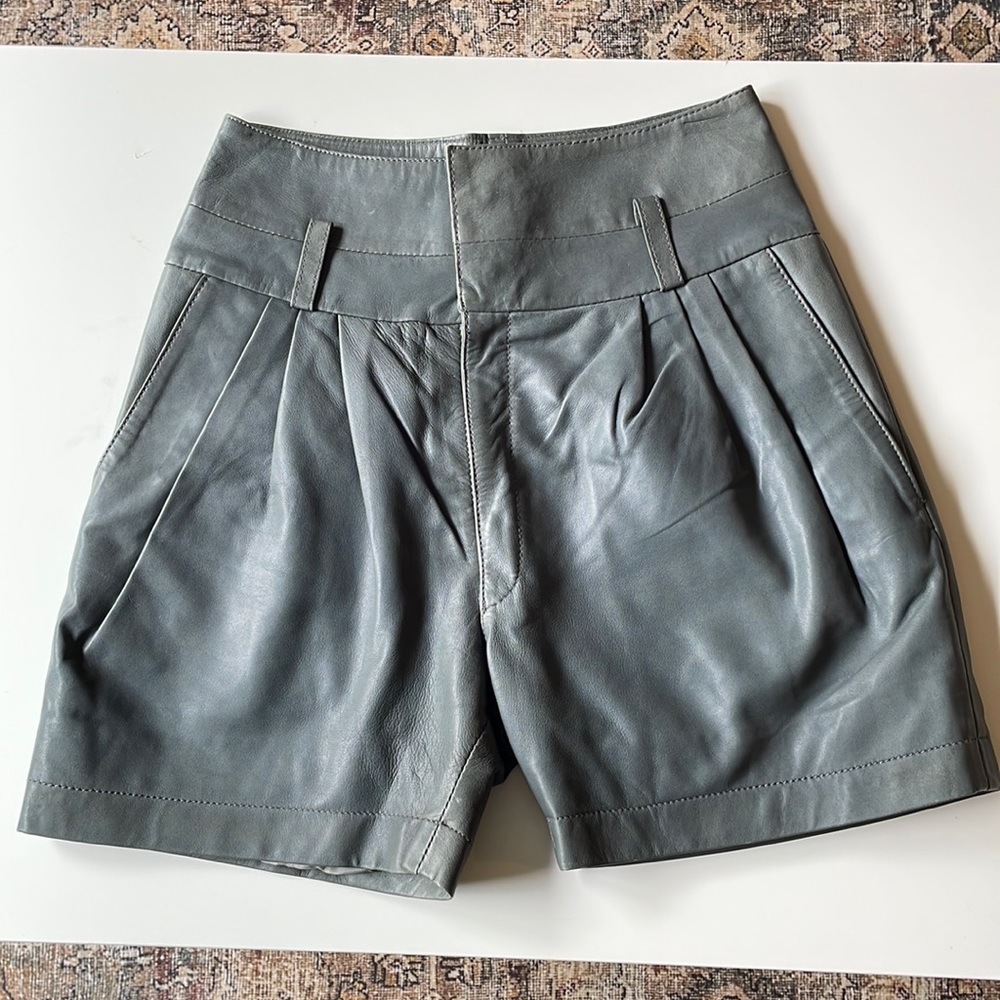 Whyred leather lined shorts